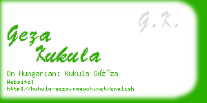 geza kukula business card